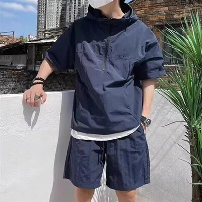 Mens Japanese Style Suits, Workwear, Short-sleeved Shorts,