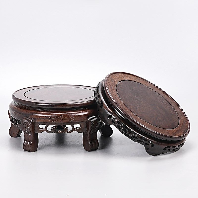 实木花瓶底座陶瓷盆架盆景摆件茶壶黑檀木水缸托盘工艺品红木底托,家居饰品,木雕,淘宝优惠券,粉丝福利购,淘宝优惠卷