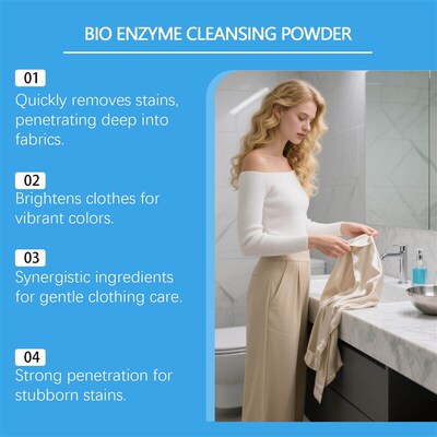 JUE FISH Laundry Detergent Powder - Quick Stain Removal, Col