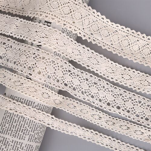 5 Yard/lot Ivory Color Patchwork Cotton Crocheted Lace Ribbo