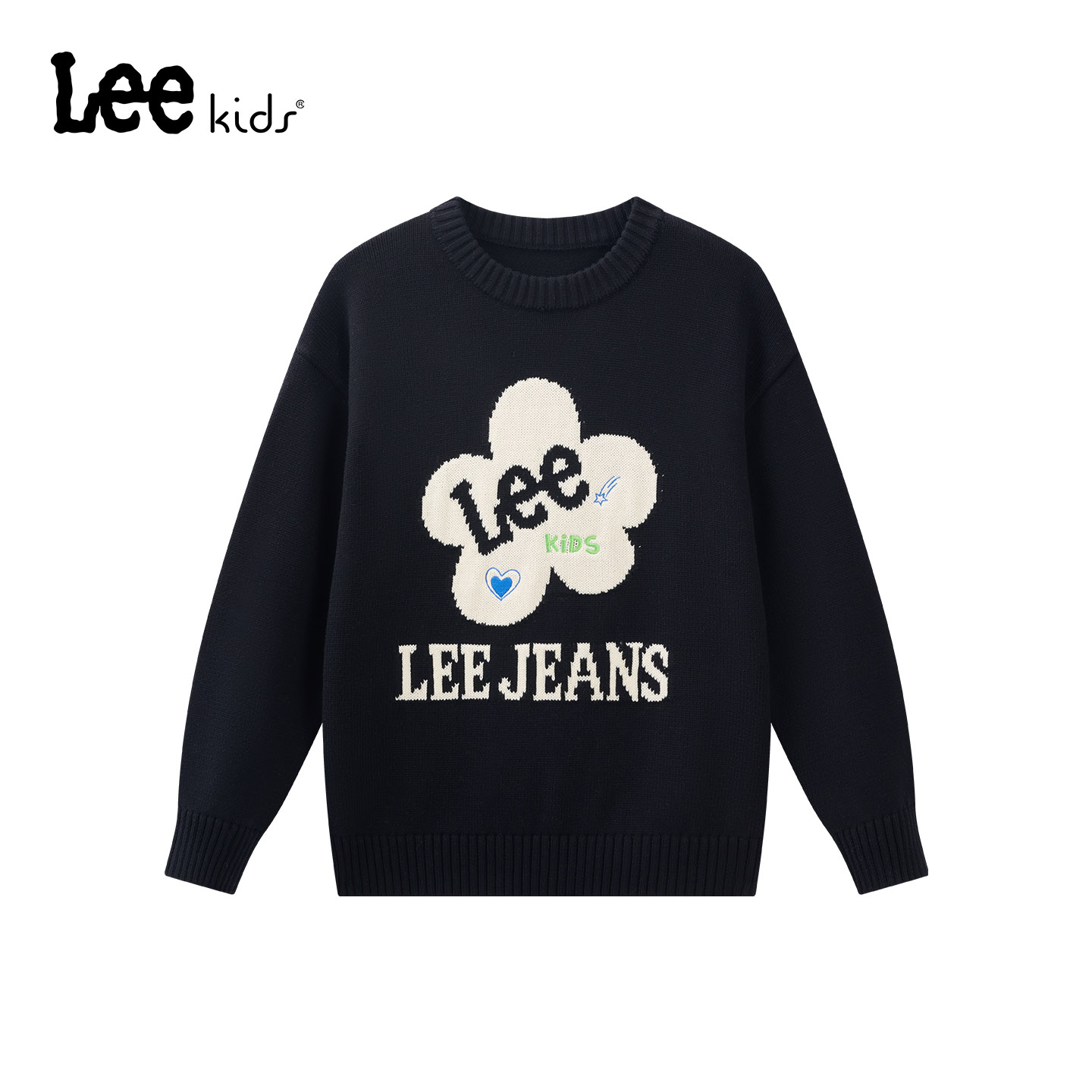 Leekids字母印花儿童针织毛衣