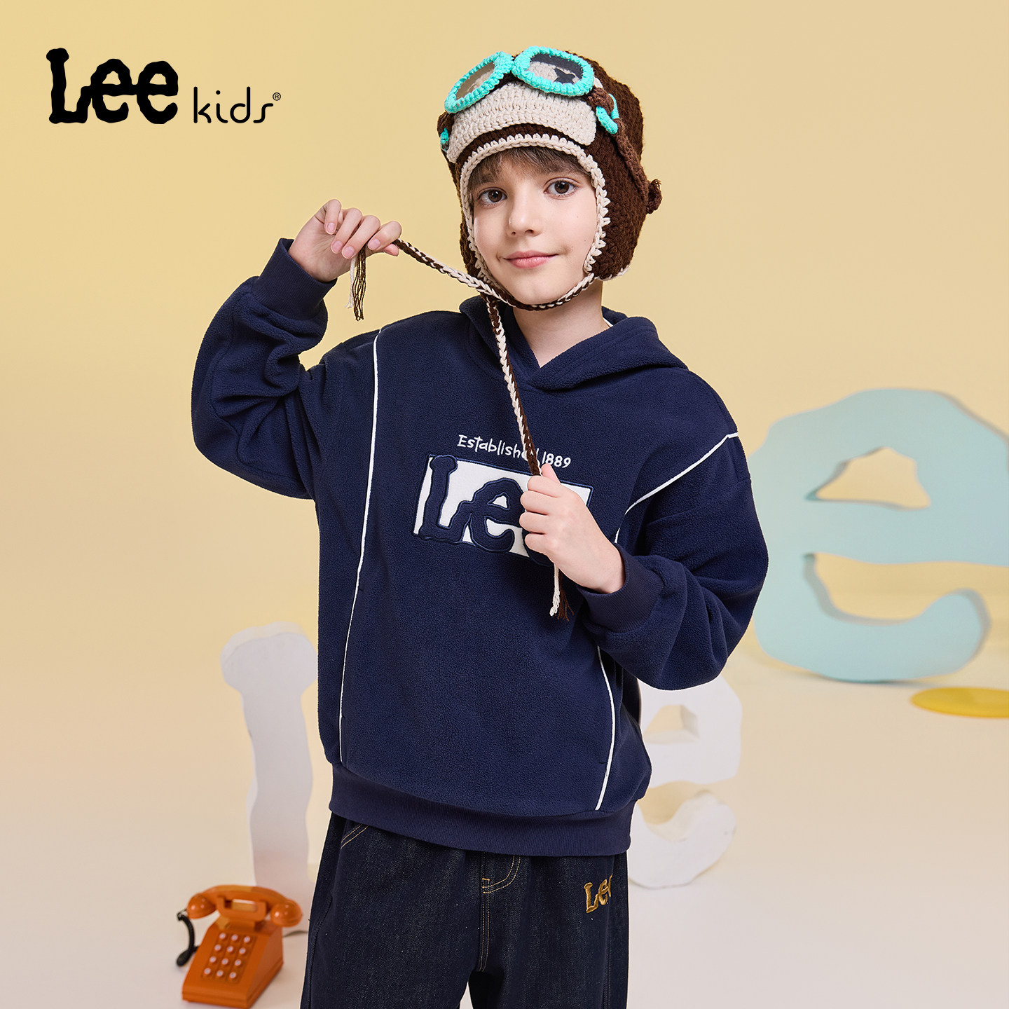 Leekids甜酷连帽卫衣男女童