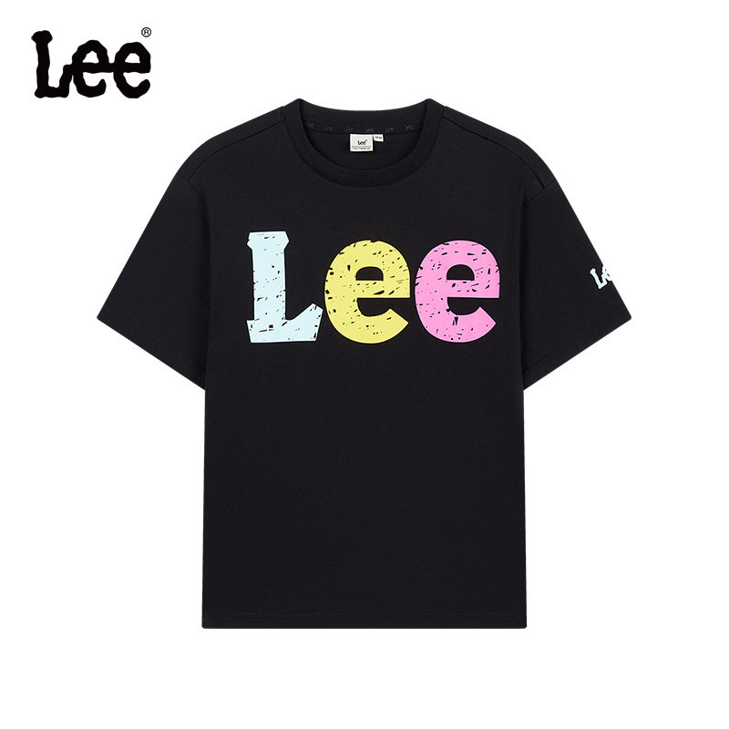 Leekids夏季透气字母短袖T恤图片