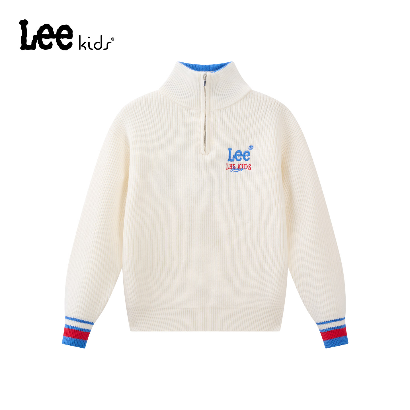 Leekids半拉链立领男女童毛衣