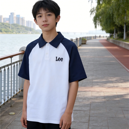 Lee kids儿童夏季针织短袖POLO衫男童女童立领短袖百搭潮上衣
