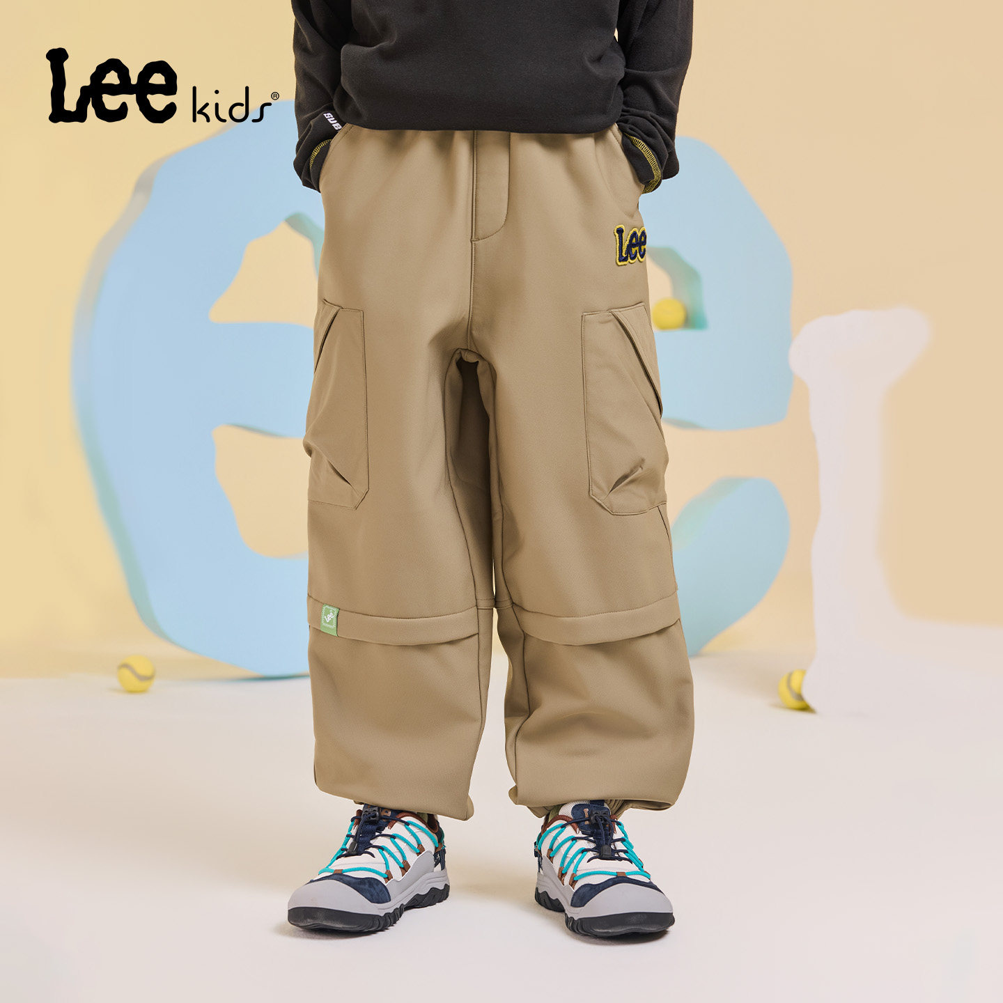 Lee kids儿童工装风多口袋束脚裤男童女童休闲宽松大童休闲运动裤