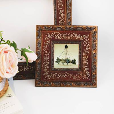 美式法复古油画红质色定制木制装裱木画框实木A004自装相式框裱空