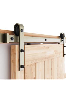 J型金款UQL美式谷仓门吊轨全套可拆装门木五配件家用移平门轨道滑