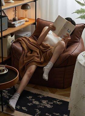 复单古人沙发可客厅小户型42893布艺转角懒人沙可发坐躺可睡休闲