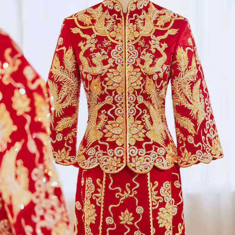 特价大五福龙凤褂新款秋季秀禾服新娘婚纱中式结婚礼服嫁衣敬酒服