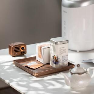 黑桃木托盘日式实木长方茶盘家用木EWQ质点心盘客胡形厅咖之啡满