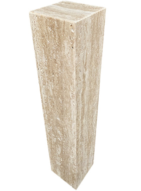 天然洞石大理石底座摆台酒店别墅装饰摆件底座石柱雕塑台高端定制