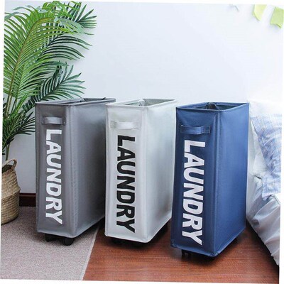 Laundry Basket Foldable Dirty Clothes With Wheels Organizer