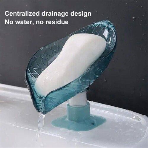 Leaf Shape Soap Holder Suction Cup Sponge Dish Rack With