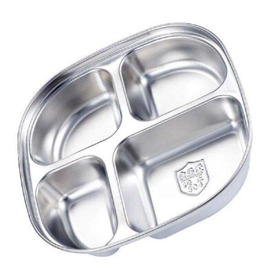 Compartment Plate Food Serving Tray Eating Stainless Steel