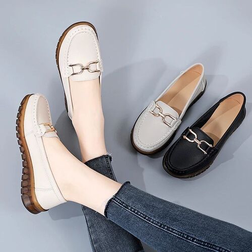 Leather Womens Shoes Casual Slip-on Loafers Ladies Casual S