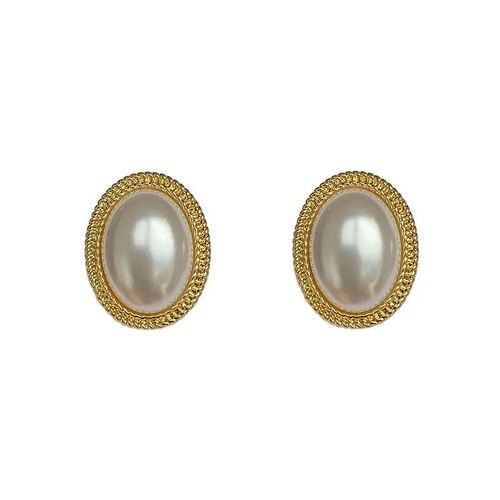 Imitation Pearl Zircon Retro Elegant Irregular Oval Square H