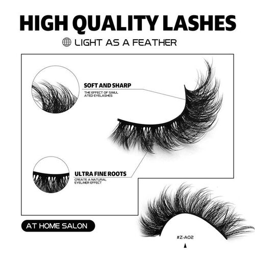 3D Mink Lashes Cat Eyelashes Fluffy Wispy Volume Lashes Natu