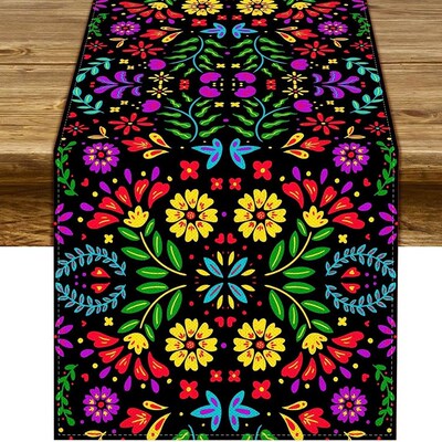 Linen Mexican Fiesta Table Runners Kitchen Table Decoration