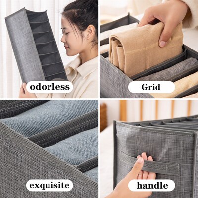 7 grid Jeans organizers storage box Wardrobe Foldable Closet