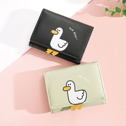 Creative Cartoon Luck Duck Design Womens Wallet PU Leather