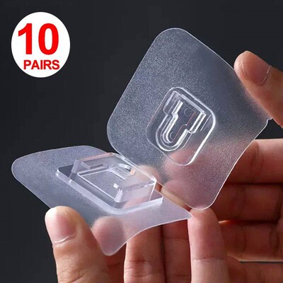 Double-Sided Adhesive Wall Hooks Hanger Strong Transparent S