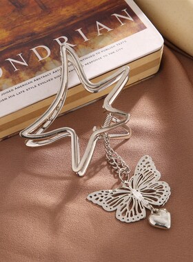 1PC Retro Metal Hair grip Goth Butterfly Hair Clip Love Pend