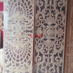 东阳木雕花板中式仿古实木玄关手工雕刻吊顶背景墙隔断屏风定制