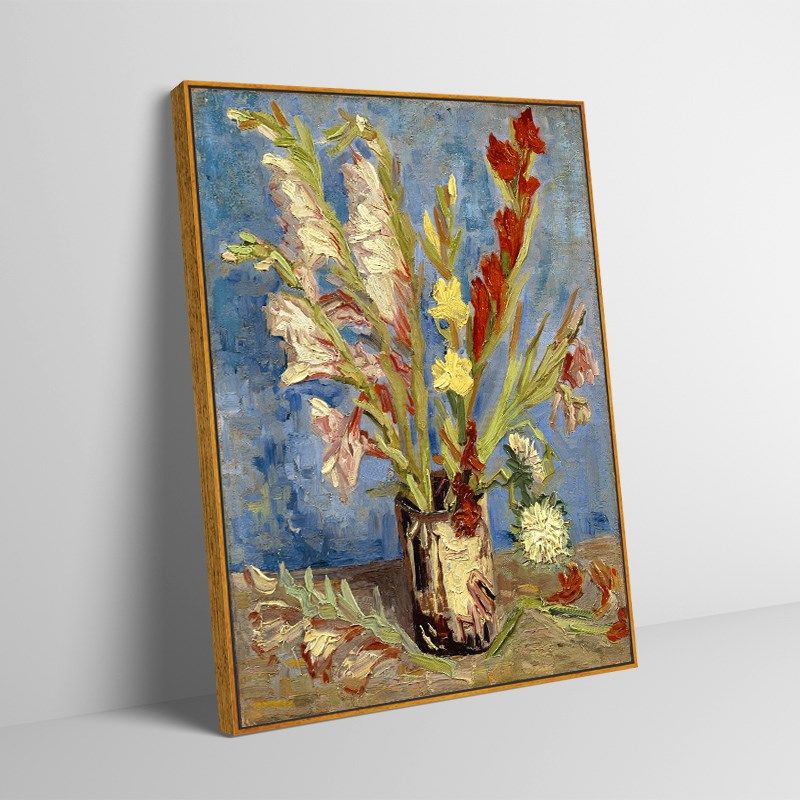 紫苑剑兰 梵高印刷喷绘仿制油画客厅卧室沙发背景装饰画花卉挂画,家居饰品,现代装饰画,淘宝优惠券,粉丝福利购,淘宝优惠卷