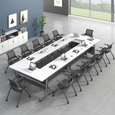 培训桌椅合折叠议培组训机构辅导桌班课桌椅202拼接翻版条形桌会