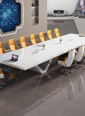 会议桌椅家组合简hyz-398约现代大公型白色烤漆培训全洽谈长条桌