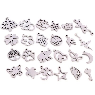 30pcs/lot No Fade Charms 316 Stainless Steel Butterfly ree h