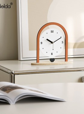 Mndeld入户玄关时钟摆件家居客厅钟表桌面摆放式电视柜装饰品