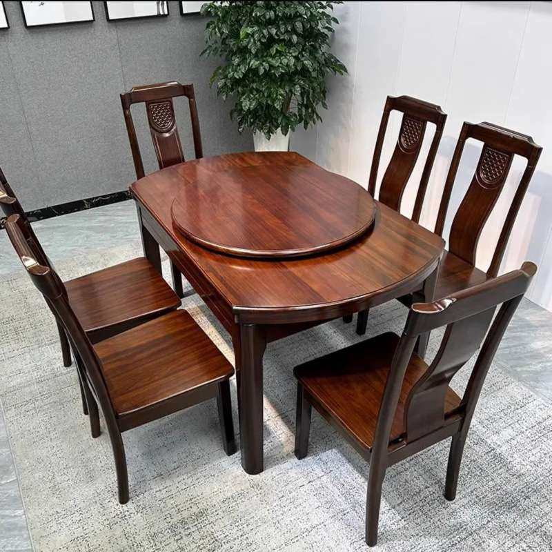 中式乌金木实木餐桌家用小户型可伸缩折叠饭桌方圆两用餐桌椅组合,3C数码配件,其它配件,淘宝优惠券,粉丝福利购,淘宝优惠卷