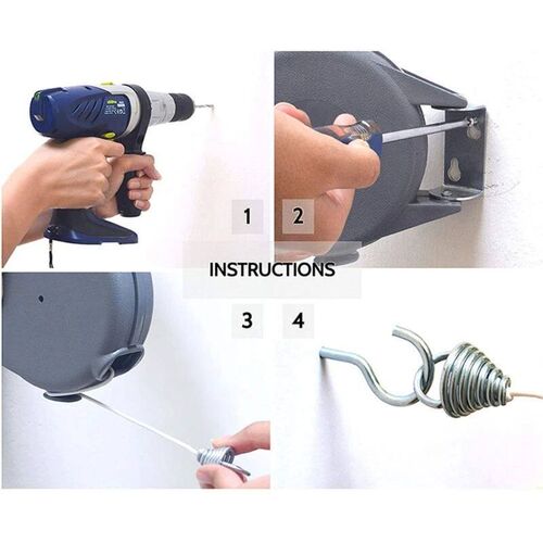 Retractable Clothesline Indoor Outdoor Clothes Line Heavy Du