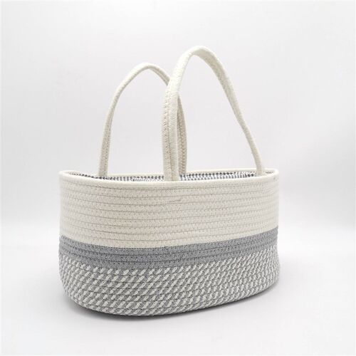 Portable cotton rope woven large capacity Mommy diaper bag