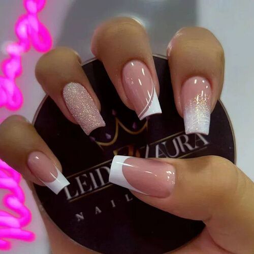 24pcs Fake Nails Wear Set Press On -on Pres Short Material E