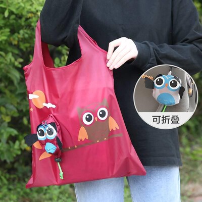 Owl shopping bag Foldable packaging waterproof environmental