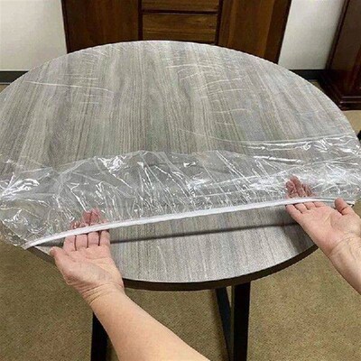 New  Transparent Waterproof Round Elastic Edged Table Cover