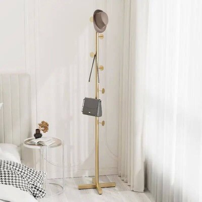 Floor Standing Coat Rack, Bedroom Light Luxury Metal Hanger,