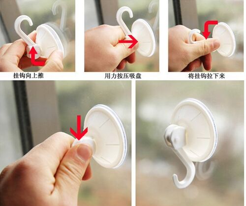 Suction Cup Hanger Hook Mirror Glass Wall Cartoon Suction Cu