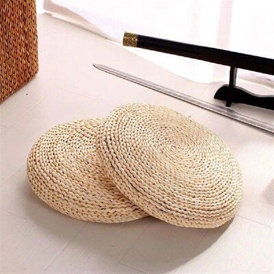 Straw Zafu Yoga Meditation Cushion Japanese Style Tatami