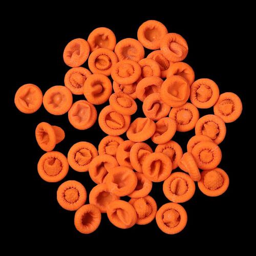 100PCS Finger Cots Orange Reusable Natural Rubber Latex Non-