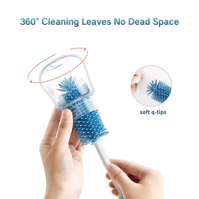 Silicone Baby Bottle Brush Kit Hangable Portable Bottle Clea