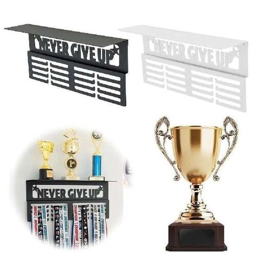 Medal Hanger Display with Trophy Shelf Medal Holder Trophy