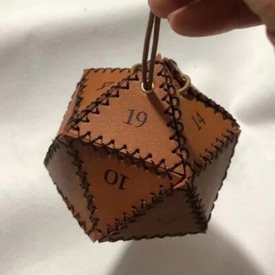 New Leather D20 Dice Bag Polygonal Dice Storage Boxes Reinfo