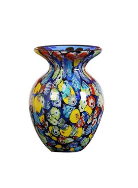 油画系艺术琉璃彩色花瓶摆件餐桌酒店客厅插花花器玄关软装饰摆设