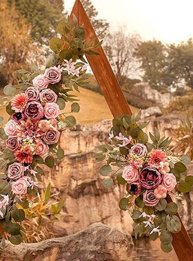 2 Pcs Artificial Wedding Arch Flowers Kit Wedding Flowers Ga