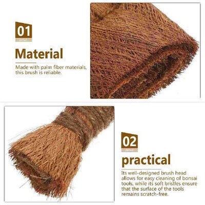 Tea Tray Brooms Bonsai Brush Multi-use Clean Palm Fibre