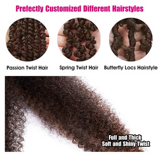 Marley Twist Afro Crochet Braids Soft Spring Kinky Hair For